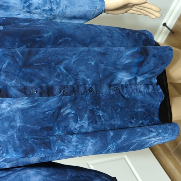 FADED GLORY BLUE MARBLE TIE DYE PRINT TOP SIZE 2X - Picture 4 of 12